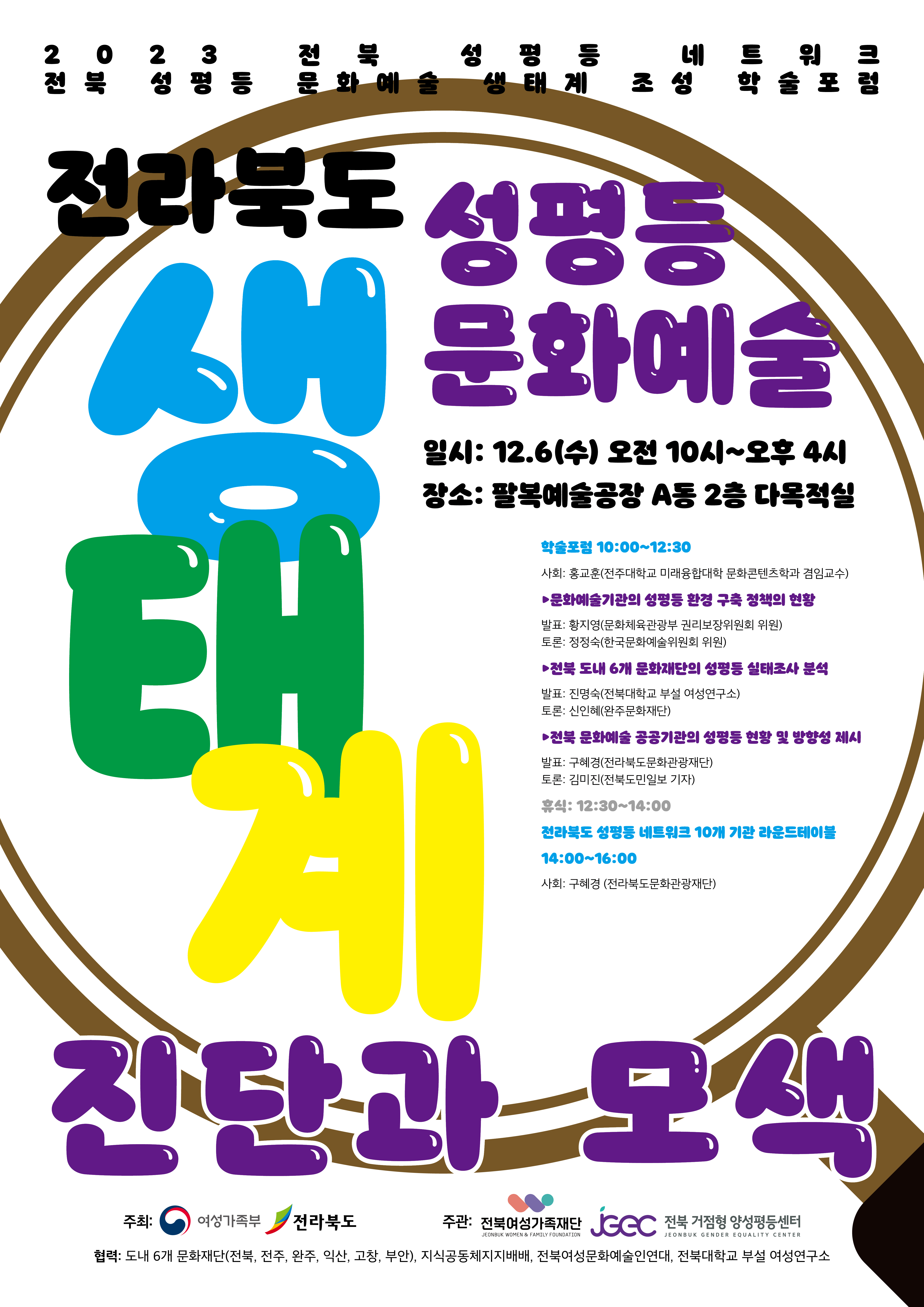 2023 전라북도 성평등 문화예술 생태계 진단과 모색 대표이미지