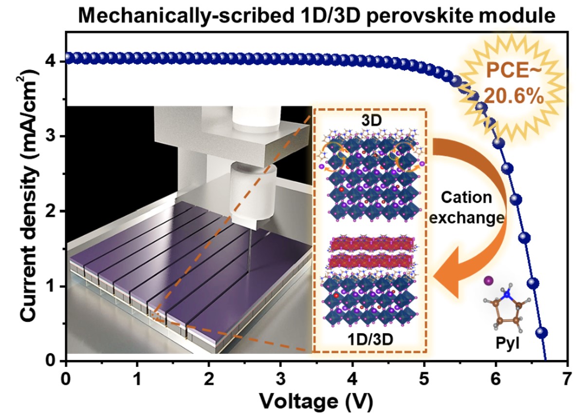 (182)_[2025]  "Low-Cost, Scalable Fabrication of Multi-Dimensional Perovskite Solar Cells and Modules Assisted by Mechanical Scribing" H.B. Lee, A. Mohamed, N. Kumar, N.H.Z. Karimy, V.V. Satale,  B. Tyagi,  D.-H. Kim and J.-W. Kang* Small Methods, 9, 2400850 (2025) 대표이미지